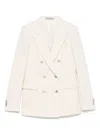 Tagliatore Parigi Double-breasted Blazer Micro-sequins In Nude & Neutrals