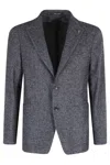 Tagliatore Micro Patterned Single-breasted Jacket In Brown