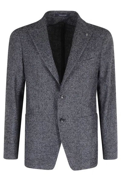 Tagliatore Micro Patterned Single-breasted Jacket In Brown