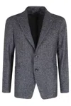Tagliatore Micro Patterned Single-breasted Jacket In Gray