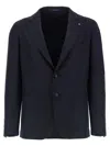 Tagliatore Square Pattern Blazer With Multiple Pockets In Black