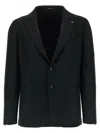 Tagliatore Square Pattern Blazer With Multiple Pockets In Black