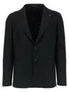 Tagliatore Square Pattern Blazer With Multiple Pockets In Black