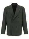 Tagliatore Double Breased Bottoned Blazer Montecarlo In Green
