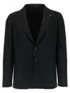 Tagliatore Square Pattern Blazer With Multiple Pockets In Black