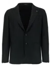 Tagliatore Square Pattern Blazer With Multiple Pockets In Black