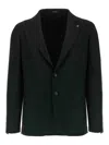 Tagliatore Cashmere Blazer Notch Lapel Front Pockets In Black
