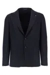 Tagliatore Patch Pocket Notch Lapel Single-breasted Blazer In Blue