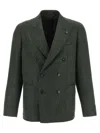 Tagliatore Double Breased Bottoned Blazer Montecarlo In Green