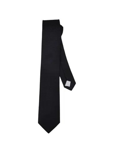 Tagliatore Micro-pattern Silk Tie In Black