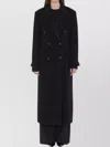 Tagliatore Mid-length Wool Coat Peak Lapels In Black
