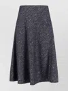 Tagliatore Flared Grey Skirt With Textured Fabric And Sequined Detail In Blue