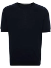 Tagliatore Short Sleeve V-neck T-shirt In Black