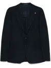 Tagliatore Midnight Blue Tailored Jacket With Classic Design And English Vents In Blue