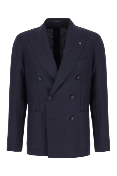 TAGLIATORE MIDNIGHT BLUE WOOL BLEND BLAZER