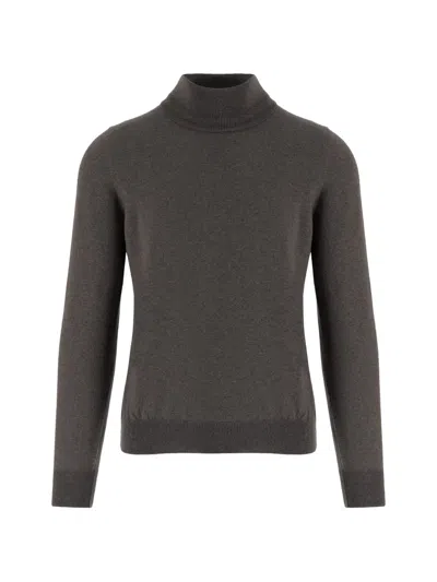 Tagliatore Miles High-neck Wool Sweater In Brown
