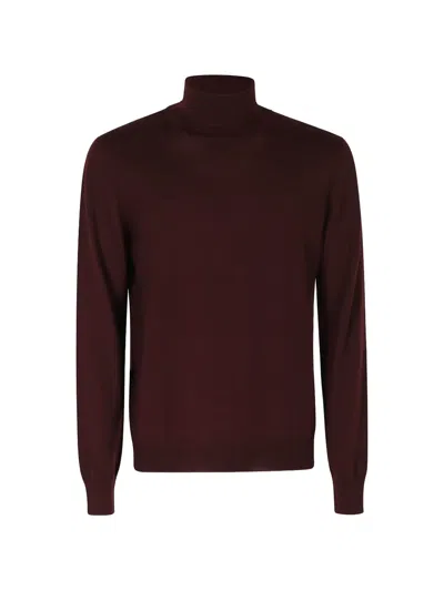 Tagliatore Miles Roll-neck Sweater In Burgundy