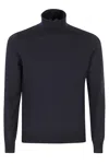 Tagliatore Turtleneck In Virgin Wool In Blue