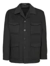 Tagliatore Milton Black Cashmere Overshirt In Black
