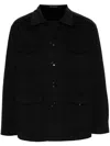 Tagliatore Spread-collar Button-up Jacket In Charcoal
