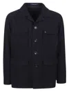 Tagliatore Buttoned Flap-pocket Jacket In Blue