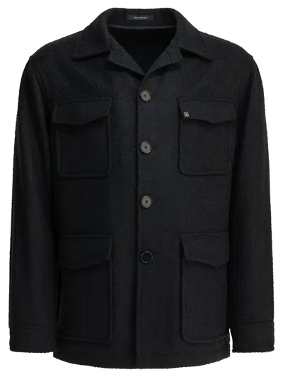 Tagliatore "milton" Overshirt Jacket In Blue