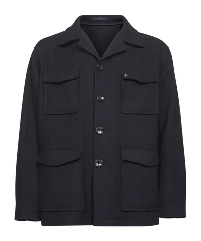 Tagliatore Milton Patch Pocket Coat In Black