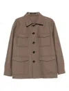 Tagliatore Milton Pocket Button Shirt In Brown