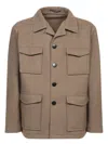 Tagliatore Utility Jacket With Classic Collar And Multiple Pockets In Brown