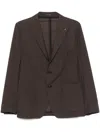 Tagliatore Mini-check Blazer In Brown