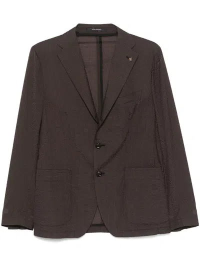 Tagliatore Mini-check Blazer In Brown
