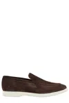Tagliatore Moccasin With Almond Toe Design And Rubber Sole In Brown