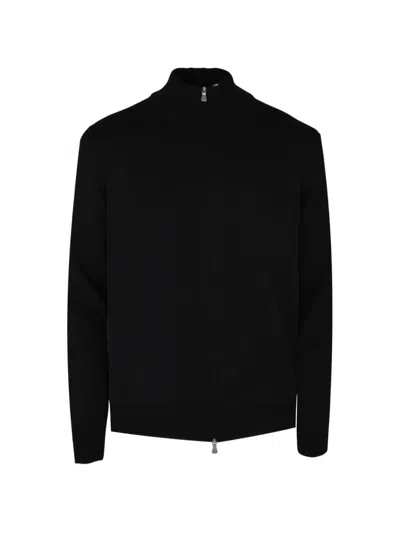 Tagliatore Mock-neck Cardigan In Black
