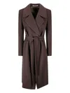 Tagliatore Tailored Virgin Wool And Cashmere Long Coat In Brown