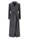Tagliatore Molly Belted Coat In Gray