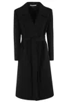 Tagliatore Molly Belted Waist Wool Coat In Nero