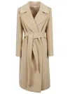 Tagliatore Wool Coat Belted Wide Lapels