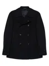 Tagliatore Double-breasted Wool Coat In Blue