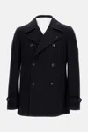 Tagliatore Black Double-breasted Coat With Wide Notched Revers In Black
