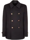 Tagliatore Long-sleeved Coat In Black