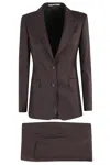 Tagliatore Mono-breasted Brown Suit With Tailored Blazer And Elegant Fit In Brown