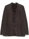 Tagliatore Monogram-jacquard Blazer In Brown