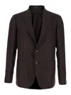 Tagliatore Bordeaux Single-breasted Jacket With Notched Revers In Brown