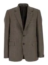 Tagliatore Dark Beige Single-breasted Jacket With Check Motif In Beige