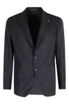 Tagliatore Single-breasted Wool-cashmere Blazer In Blue