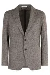 Tagliatore Tailored Brown Jacket With Textured Tweed Finish In Gray