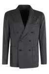 Tagliatore Double-breasted Patch-pocket Blazer In Gray