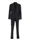 Tagliatore Black Single-breasted Suit With Notched Revers In Wool Man In Black