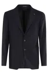 Tagliatore Single-breasted Wool-cashmere Blazer In Blue