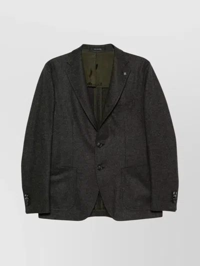Tagliatore Monte Carlo Jacket With Notch Lapel In Black
